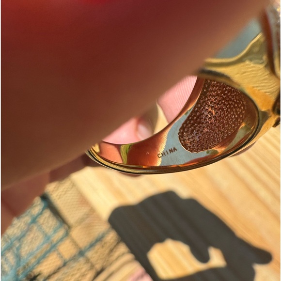 Vintage 14k fp gold coral moghul style cocktail ring size 7 - Picture 3 of 7